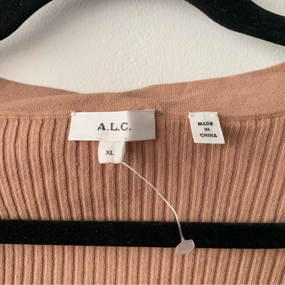 A.L.C. Declan Scoop Neck Rib Knit Beige Sz XL - Picture 8 of 8